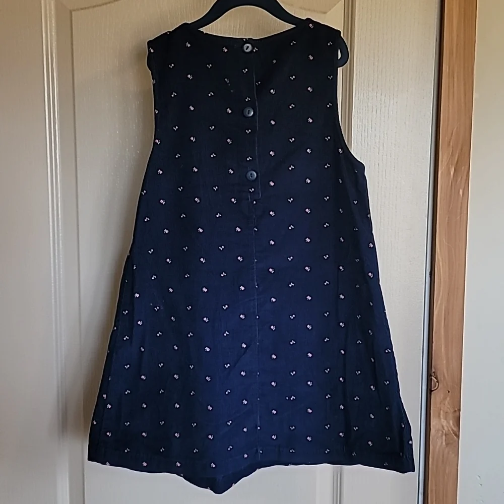 Samara 6x blue corduroy dress with flower embroidery